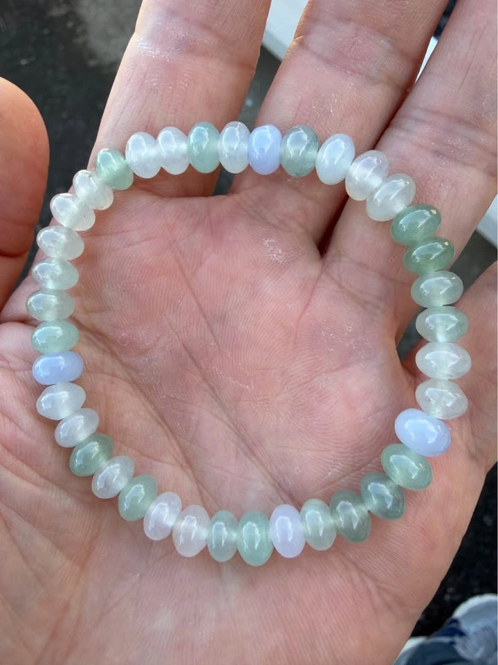 Type A Icy Multicolor Jadeite Abacus Bracelet - photo 2