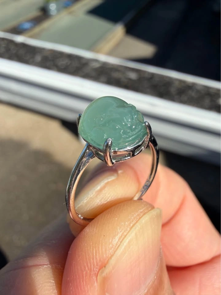 Type A Icy Jadeite Pixiu Rings - photo 2