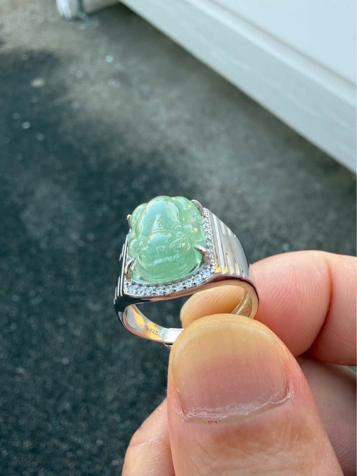 Type A Icy Jadeite Pixiu Rings - photo 3