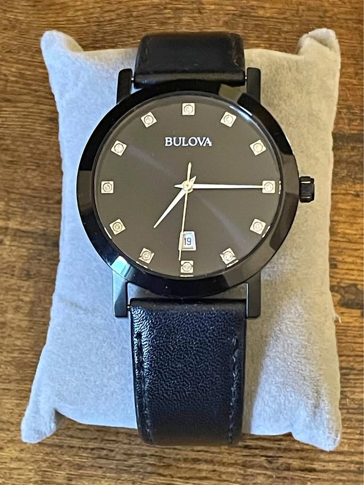 Bulova – Black Dial / Black Leather Band