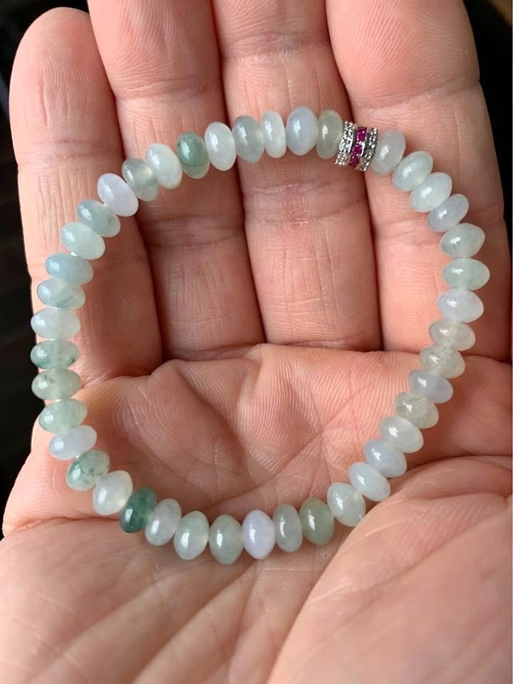 Certified Grade A Burmese Jadeite Abacus Bracelet