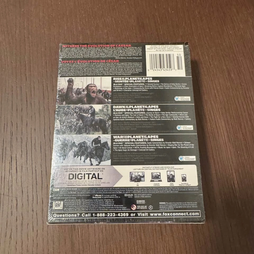 SEALED Planet of the Apes Trilogy Blu-ray Box Set 🏈 - photo 3