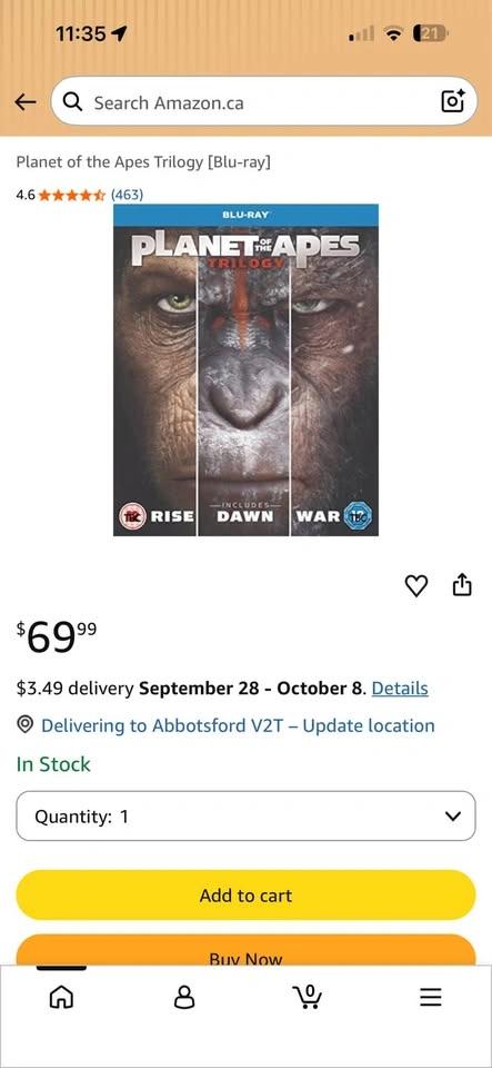 SEALED Planet of the Apes Trilogy Blu-ray Box Set 🏈 - photo 5