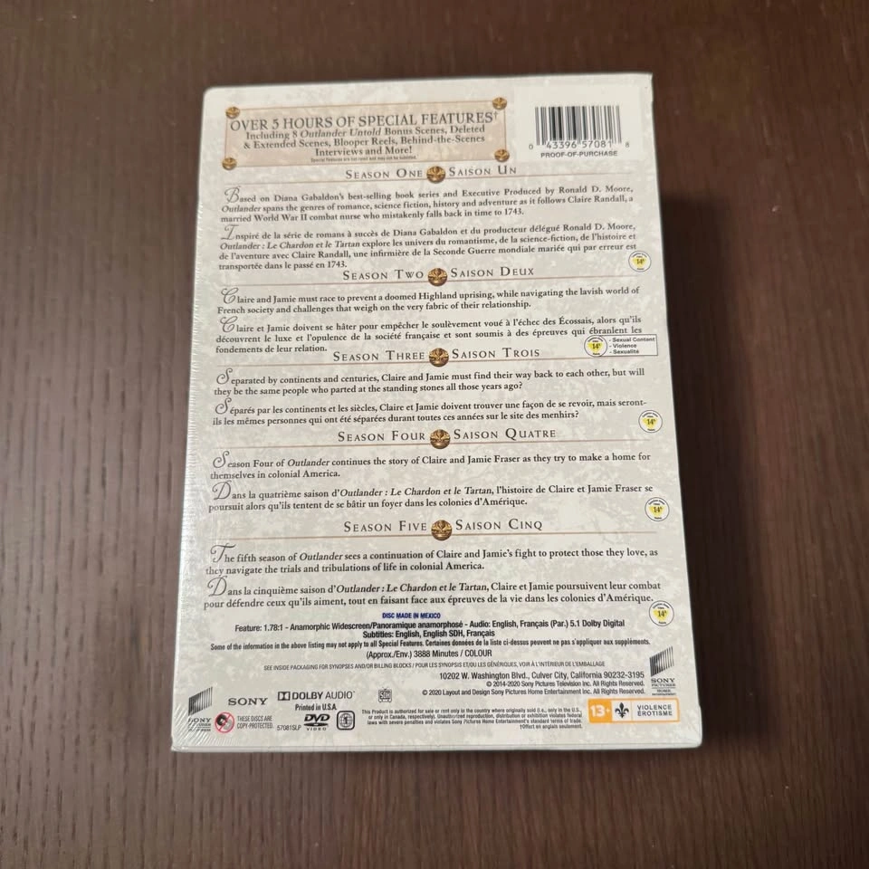 SEALED Outlander Seasons 1-5 Collection DVD Box Set 🏈 - photo 3