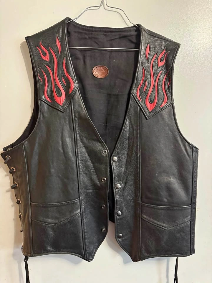 Custom leather vest by Stan the Leatherman