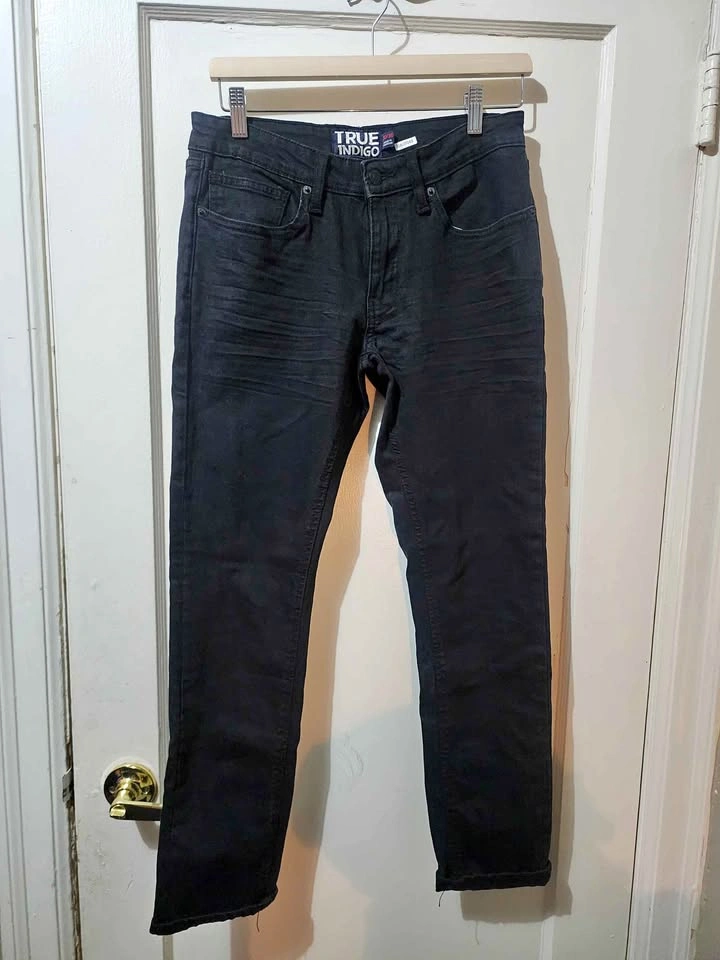 New Mens Black skinny jeans True Indigo 30/30