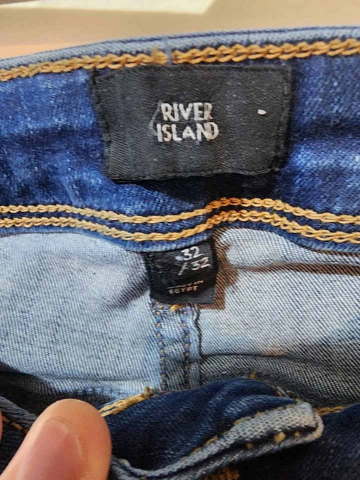 NEW Mens blue River Island skins jeans 32/32 - photo 3