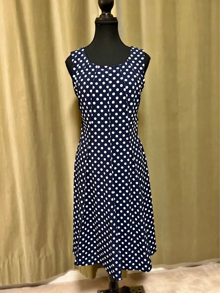 Blue White Polka Dot Dress thumbnail
