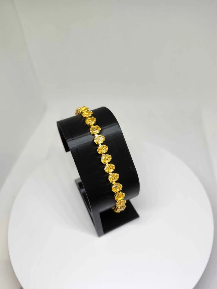Yellow Gemstone Gold-Tone Tennis Bracelet - photo 5
