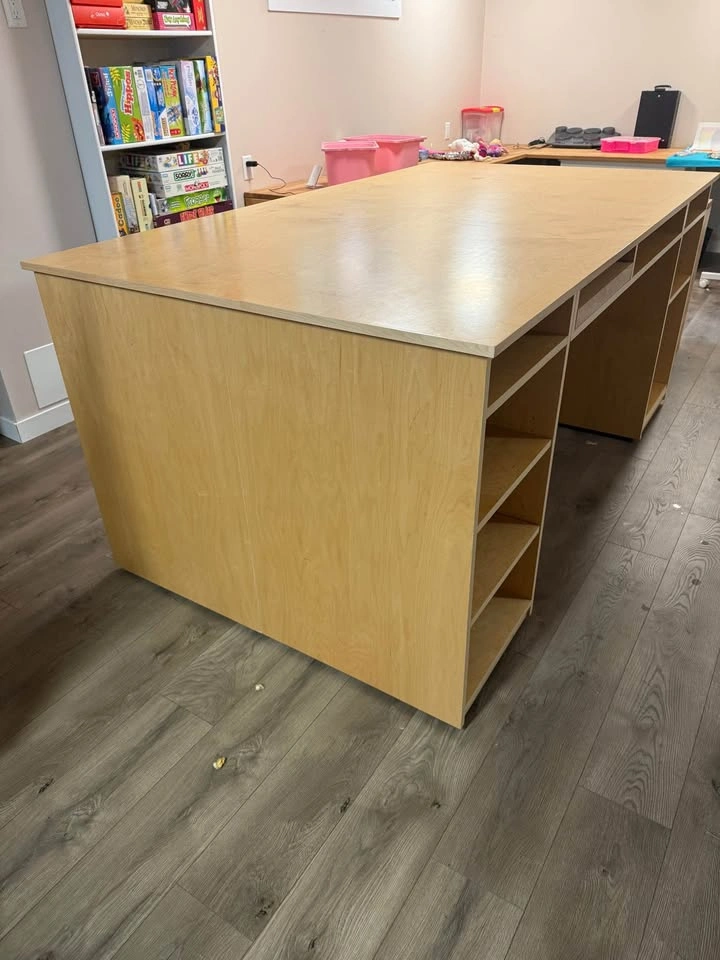 Large Wooden Craft Table with Storage - photo 3