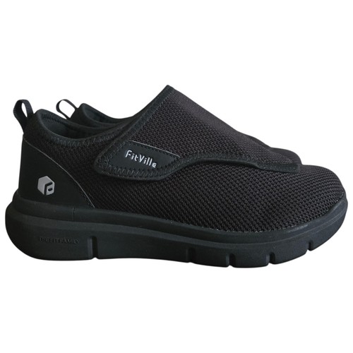 Fitville Diabetic Shoes Womens Size 8W Black Mesh Slip On 🏈