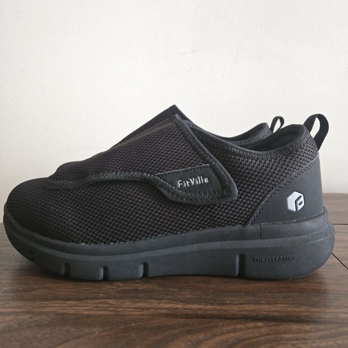 Fitville Diabetic Shoes Womens Size 8W Black Mesh Slip On 🏈 - photo 5