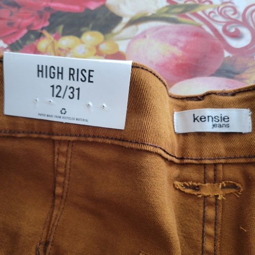 NWT Kensie High Rise Pants Womens Size 12/31 Cognac Brown 🏈 - photo 4