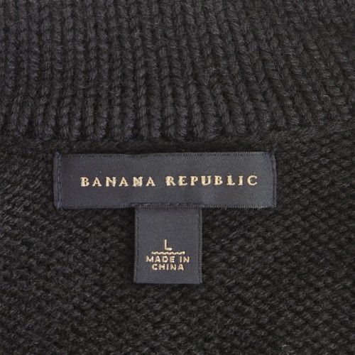Banana Republic Wool Sweater Mens Size L Black 100% Wool 🏈 - photo 3