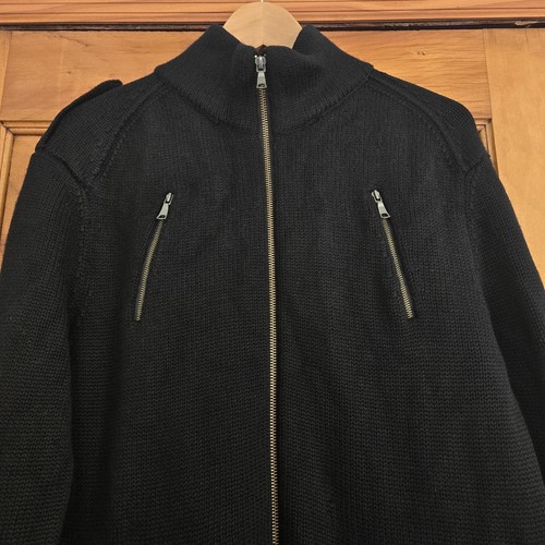 Banana Republic Wool Sweater Mens Size L Black 100% Wool 🏈 - photo 4