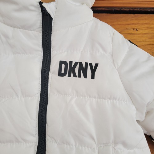 DKNY Pram Snowsuit Unisex 3/6 Months Black White Zip Up 🏈 - photo 4