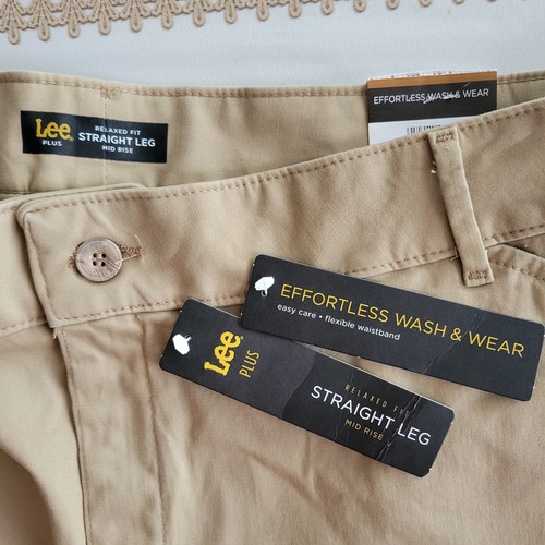 Lee Effortless Wash Wear Pants 20W LONG Flax Relaxed Fit 🏈 - photo 3