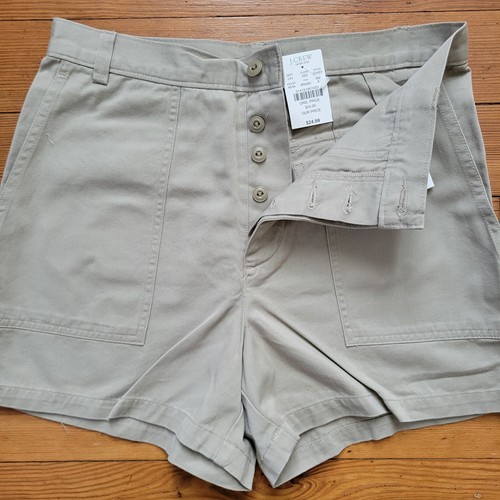 J. Crew Chino Shorts Womens Size 8 Beige Khaki High Rise 🏈 - photo 4