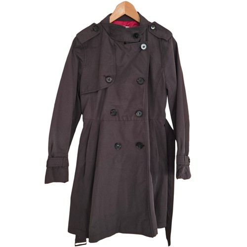 GAP Double Breasted Trench Coat Womens Size M Dark Gray 🏈