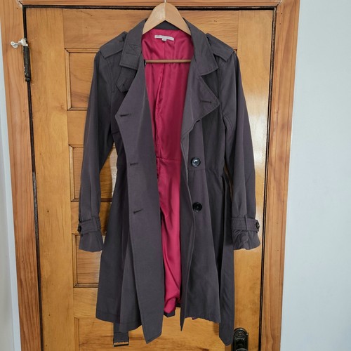 GAP Double Breasted Trench Coat Womens Size M Dark Gray 🏈 - photo 5