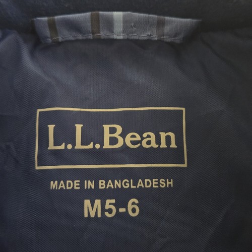 L.L. Bean Puffer Vest Kids M 5-6 Blue Plaid Full Zip Down - photo 2