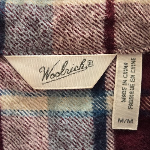 WOOLRICH Classic Maroon Plaid Brushed Flannel Shirt Womens M 🏈 - photo 3