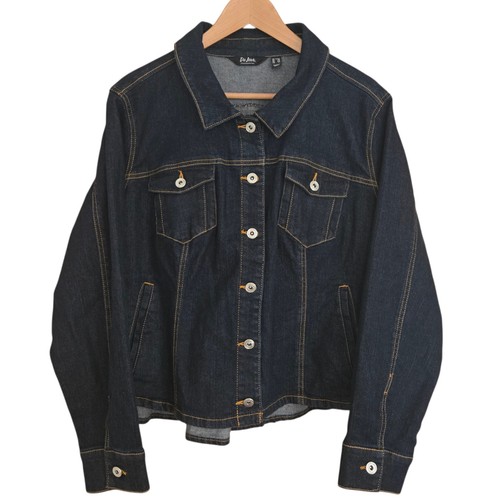 Du Jour Jean Jacket Womens Plus Size 24W Blue Dark Wash 🏈