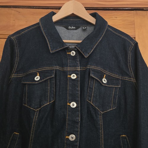 Du Jour Jean Jacket Womens Plus Size 24W Blue Dark Wash 🏈 - photo 3