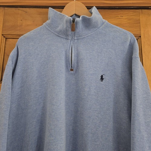 Polo Ralph Lauren Men's XL Blue 1/4 Zip Cotton Sweater 🏈 - photo 4