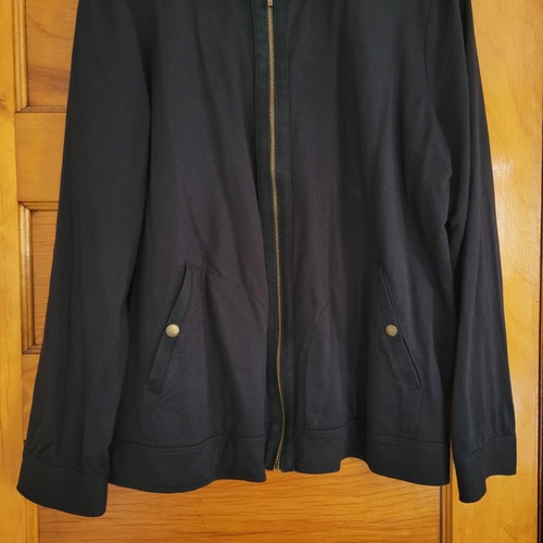Lauren Ralph Track Jacket Womens Size 2X Black Zip Front 🏈 - photo 4