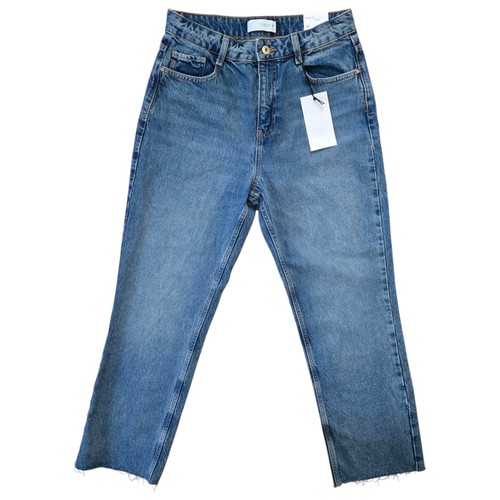 Zara High-Waisted Ankle Jeans Womens Size 6 Blue 🏈