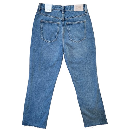 Zara High-Waisted Ankle Jeans Womens Size 6 Blue 🏈 - photo 2