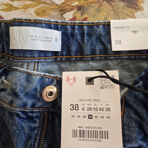 Zara High-Waisted Ankle Jeans Womens Size 6 Blue 🏈 - photo 3