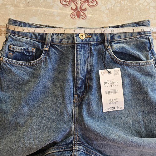 Zara High-Waisted Ankle Jeans Womens Size 6 Blue 🏈 - photo 5