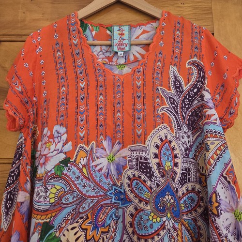 Johnny Was Silk Floral Printed Tunic Top Womens Size M 🏈 - photo 3