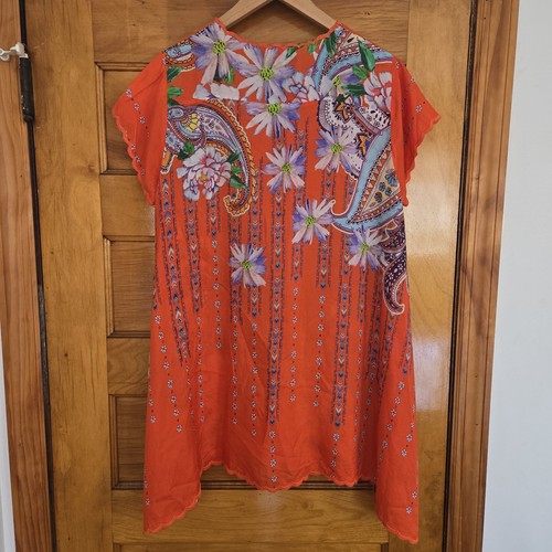 Johnny Was Silk Floral Printed Tunic Top Womens Size M 🏈 - photo 5