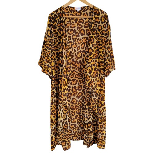 Lularoe Chiffon Kimono Womens M Leopard Print Open Front 🏈