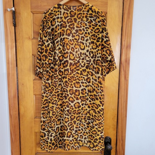 Lularoe Chiffon Kimono Womens M Leopard Print Open Front 🏈 - photo 5