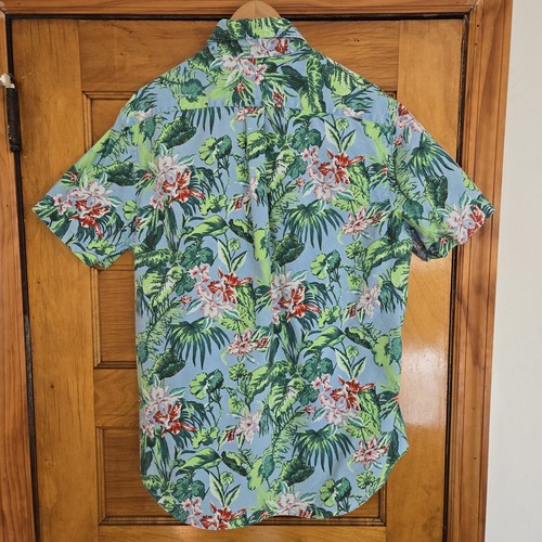 Ralph Lauren Hawaiian Shirt Mens Large Blue Green Tropical 🏈 - photo 4