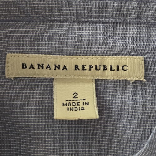 Banana Republic Ruffle Button Down Shirt Womens Size 2 Blue 🏈 - photo 2
