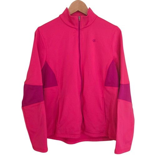 Champion PowerTrain Fleece Jacket Womens Sz L Pink Full-Zip 🏈