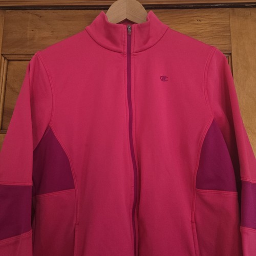 Champion PowerTrain Fleece Jacket Womens Sz L Pink Full-Zip 🏈 - photo 3