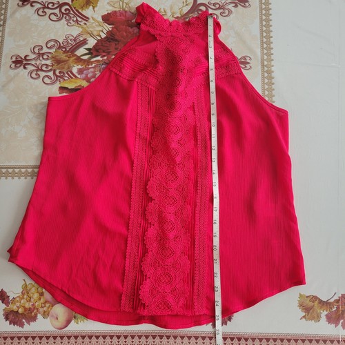 New York & Co 7th Avenue Lace Halter Top Womens Size L Pink 🏈 - photo 5