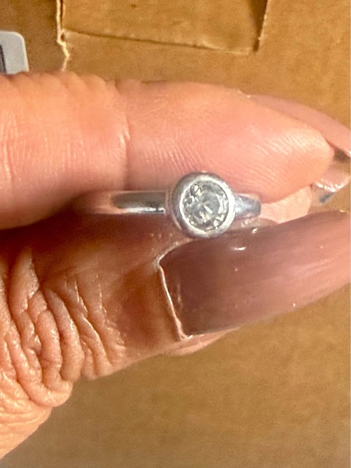 Vintage PAJ 925 Sterling Silver Bezel-Set CZ Ring - Size 7 - photo 2
