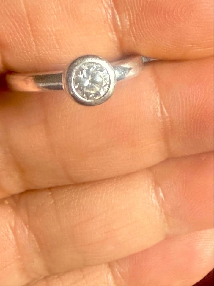Vintage PAJ 925 Sterling Silver Bezel-Set CZ Ring - Size 7 - photo 5