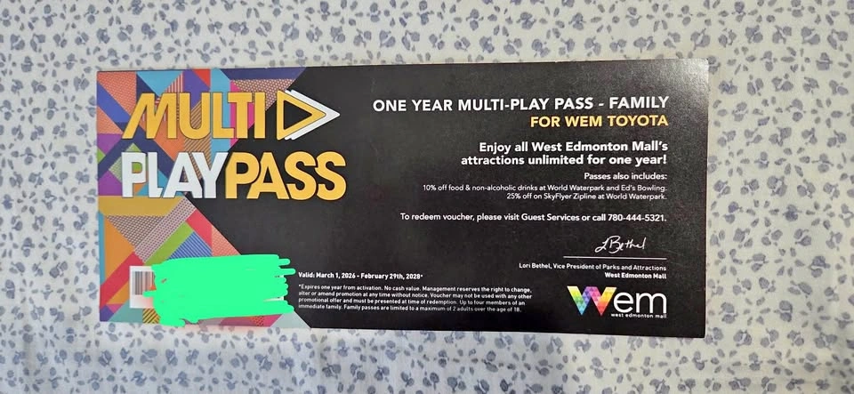 West Edmonton Mall Multi-Play Pass - Family