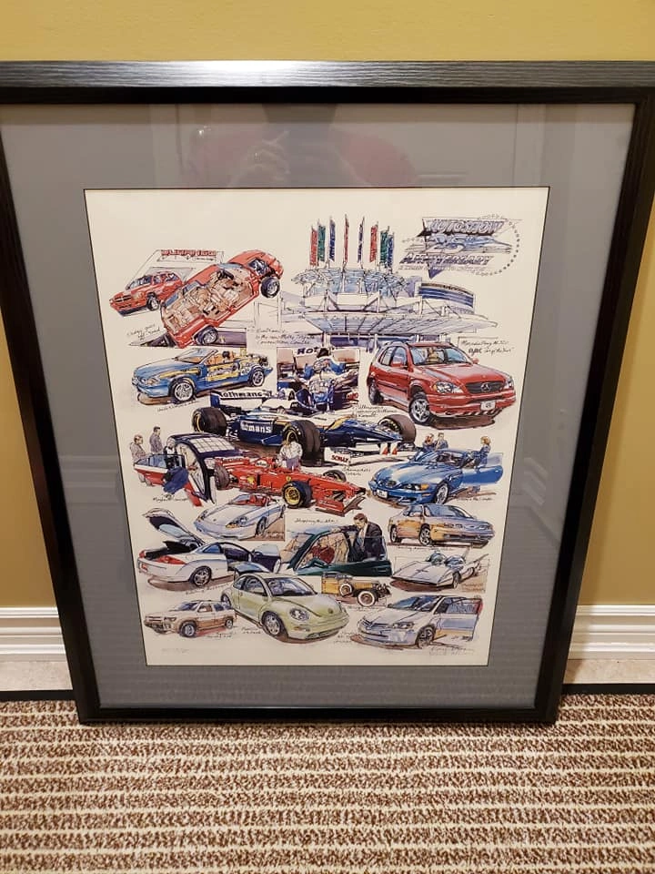 Car Art Print 25th International Auto Show, Numbered and Signed