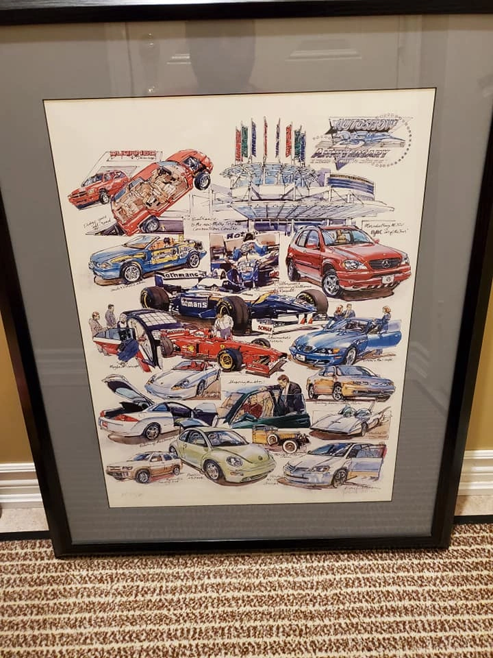 Car Art Print 25th International Auto Show, Numbered and Signed - photo 2