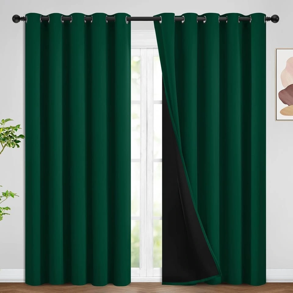 A Pair of Blackout Curtains, Emerald Green, 62 x 84