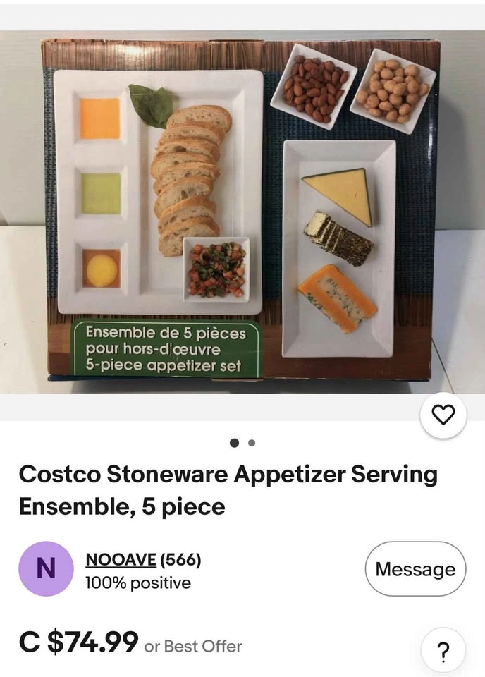 Costco Stoneware Appetizer Serving Ensemble, 5 piece - photo 4